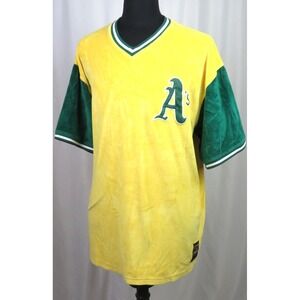 Cooperstown Collection Oakland A's Athletics Carl‎ Banks Velour Jersey Men's XXL